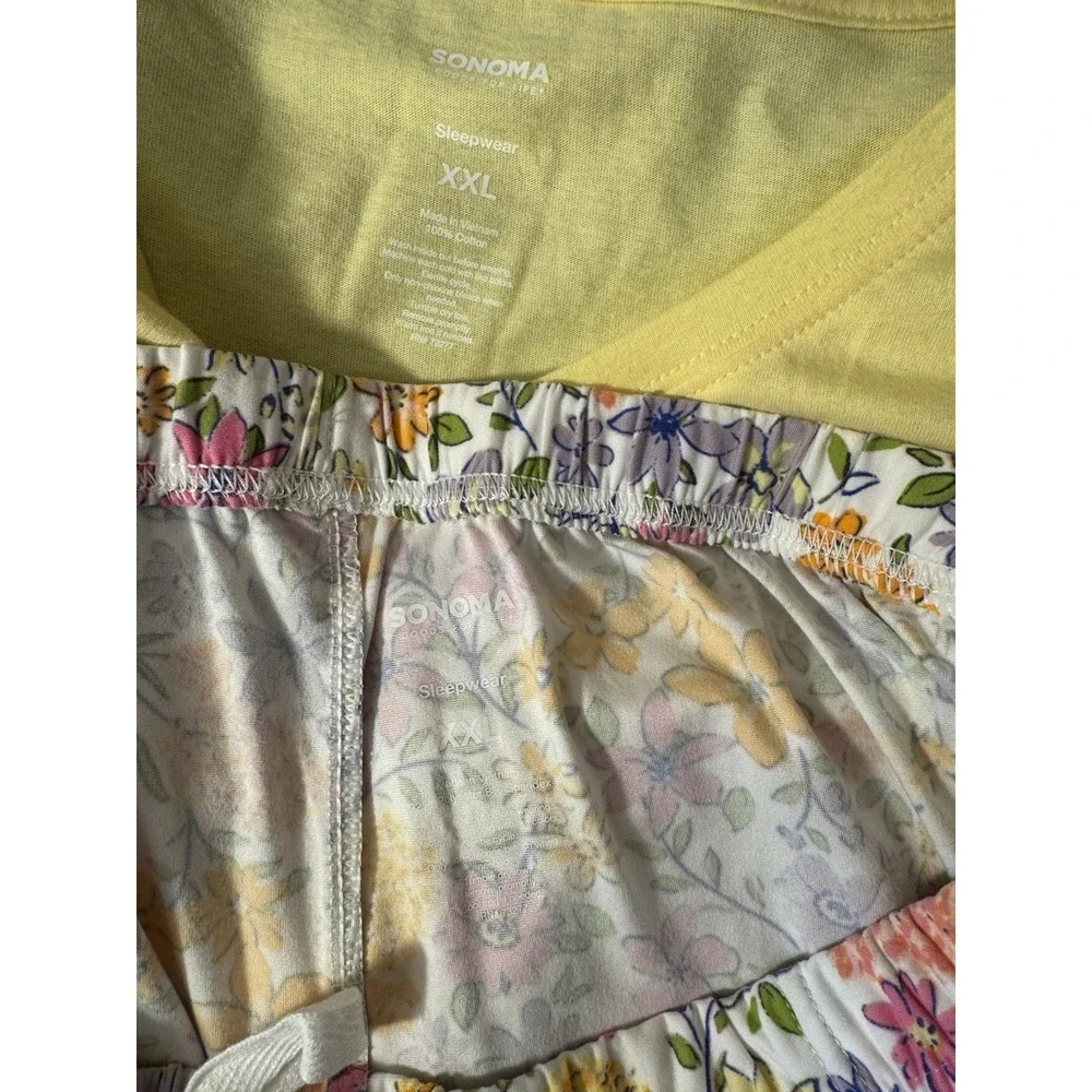 Sonoma Pajama Set Women‎ XXL 2XL 2pc Sleepwear Top Pants Floral NEW